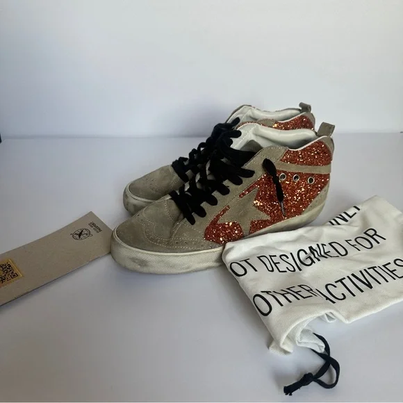 Golden Goose Mid Star Classic in Cinnamon Glitter 39 - Picture 2 of 8